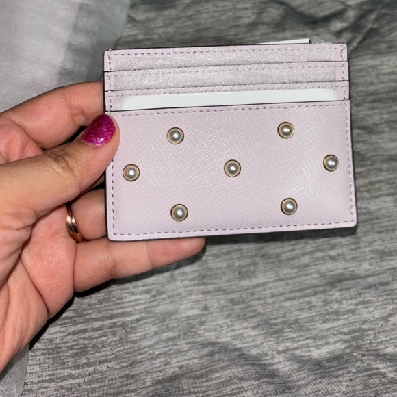 NWT Kate Spade Madison Studded Pearls Pochette & Madison small slim card holder - Picture 4 of 16